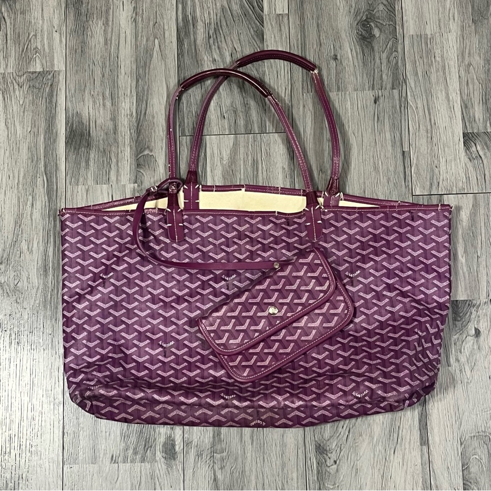 Goyard Saint Louis PM Tote Bag Purple With Goyardine Pouch